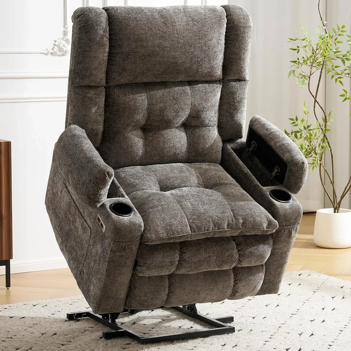 Dual Motor Lift Recliner With Massage And Heat Function