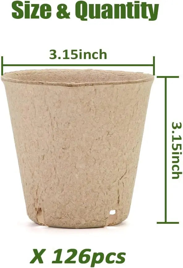 XMSJ Seed Starting Pots With Drainage Holes Biodegradable Round