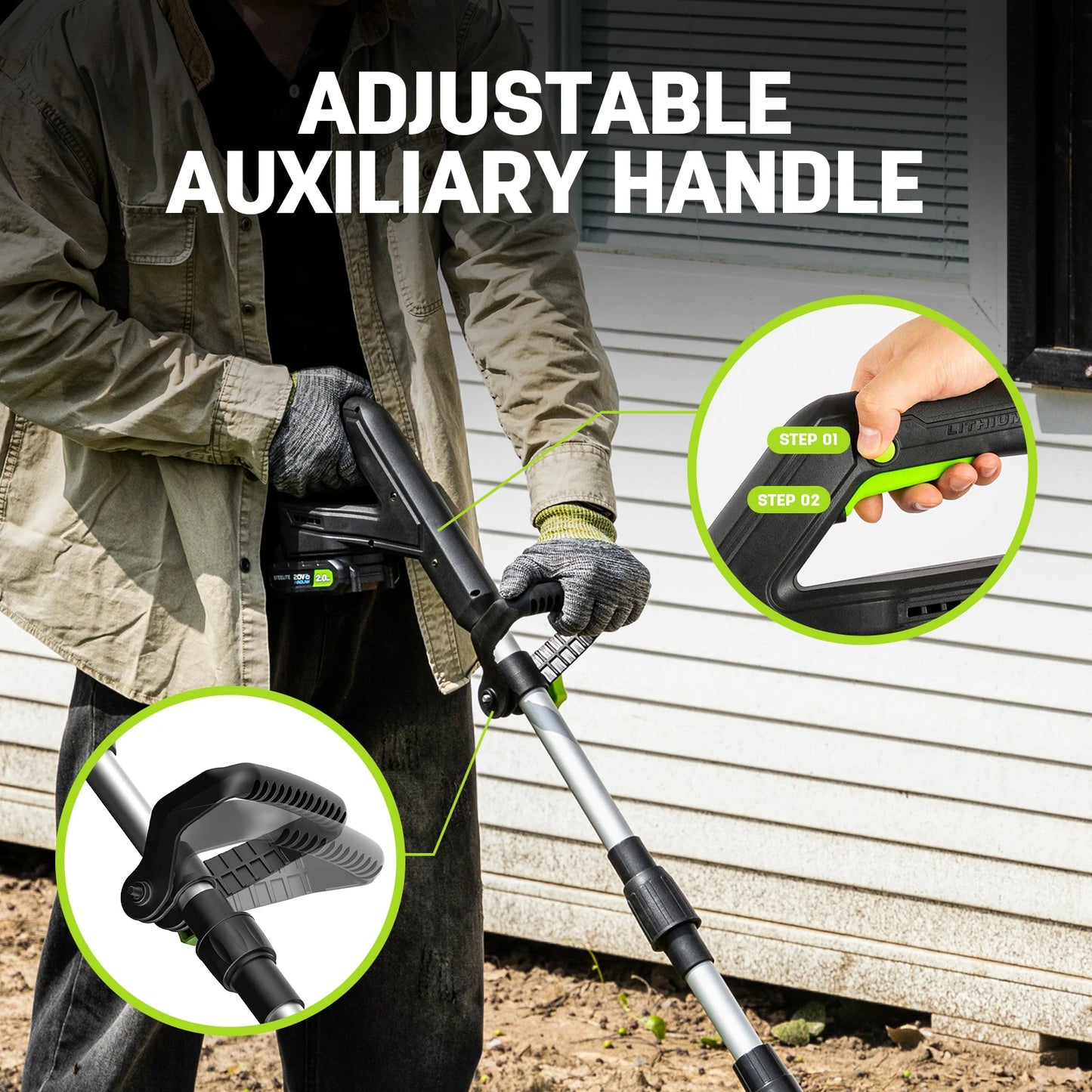 Deli 21V Cordless Tiller Cultivator With Battery And Charger