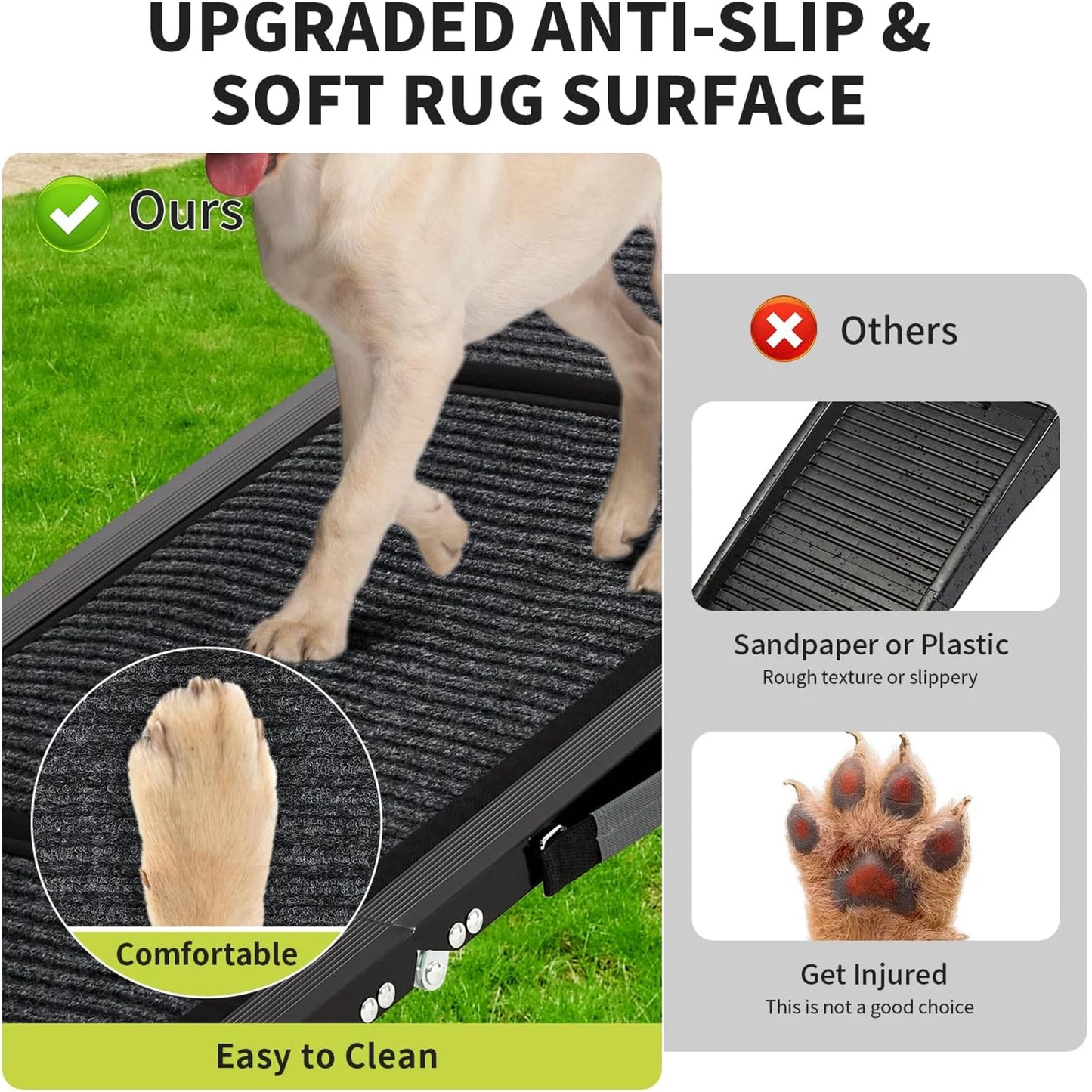 HiMISS Upgraded Dog Ramp for Cars Folding Ramp Non Slip