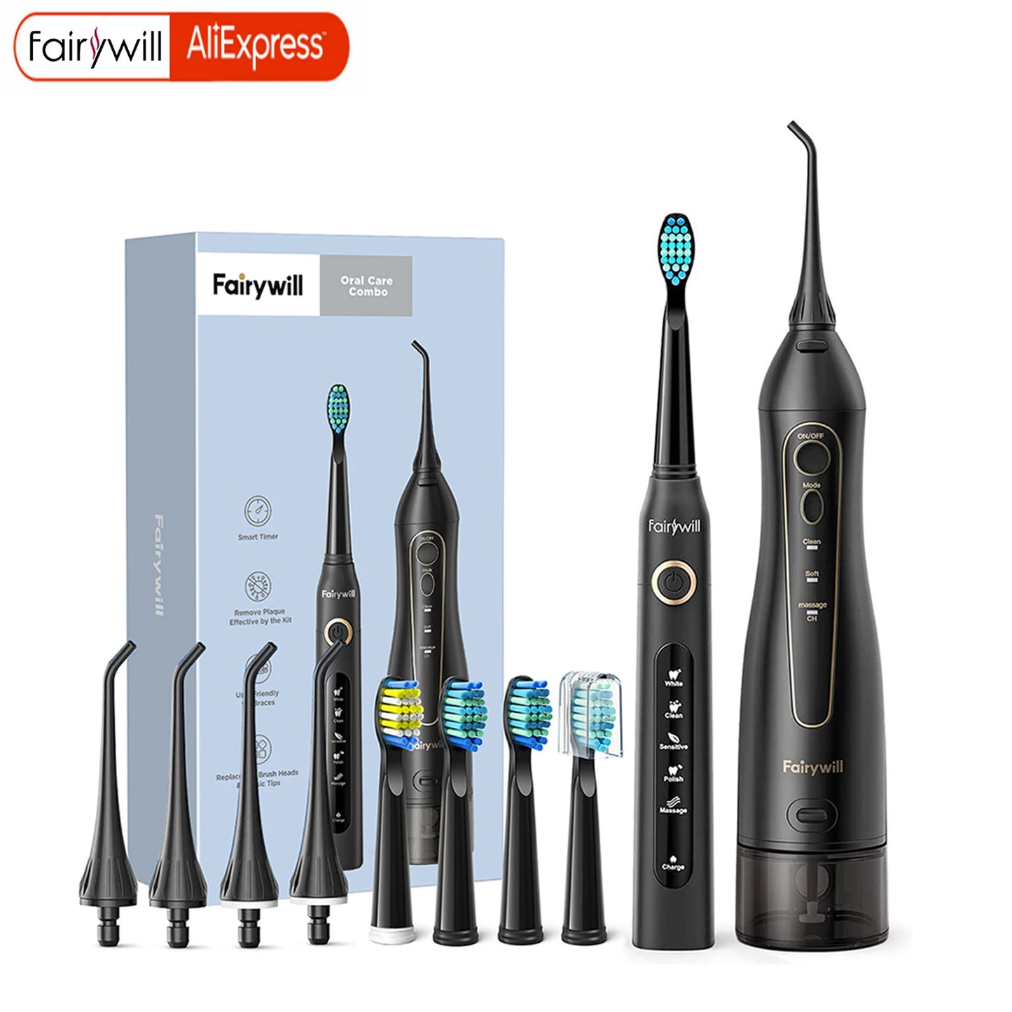 Fairywill Water Flosser Oral Irrigator Rechargeable Portable 3 Modes