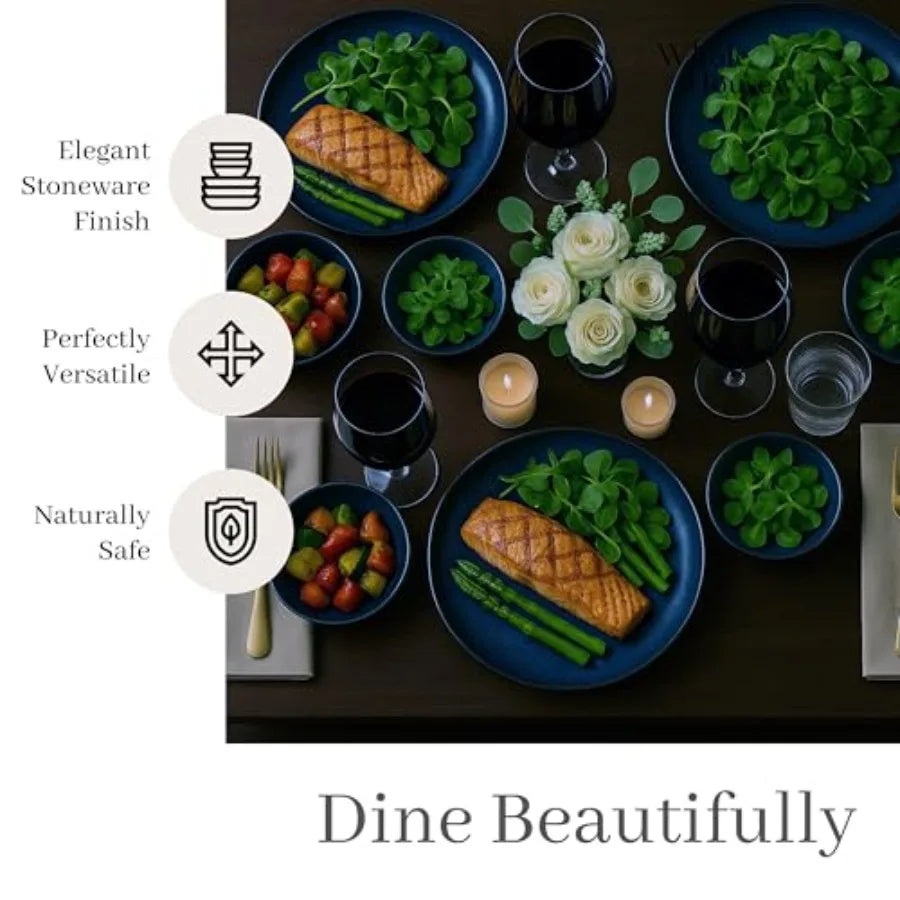 Ceramic Dinnerware Set Plates And Bowls Microwave Safe