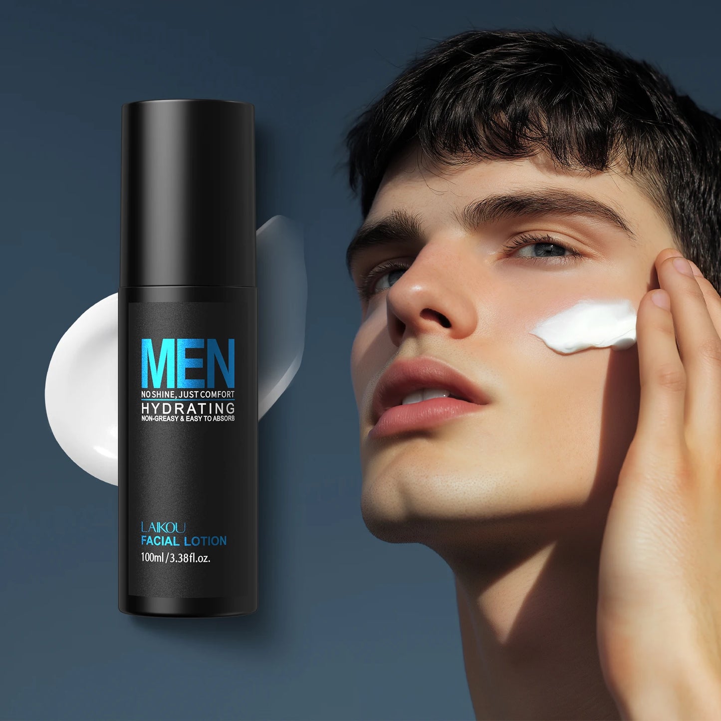 LAIKOU Men Skincare Set 4pcs Cleanser Toner Lotion Lazy Cream