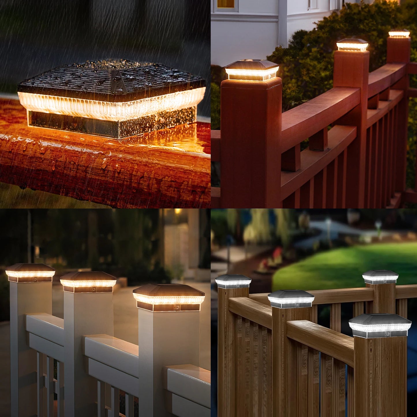 KPSTEK Solar Post Lights Outdoor Fence Lights With Three Modes