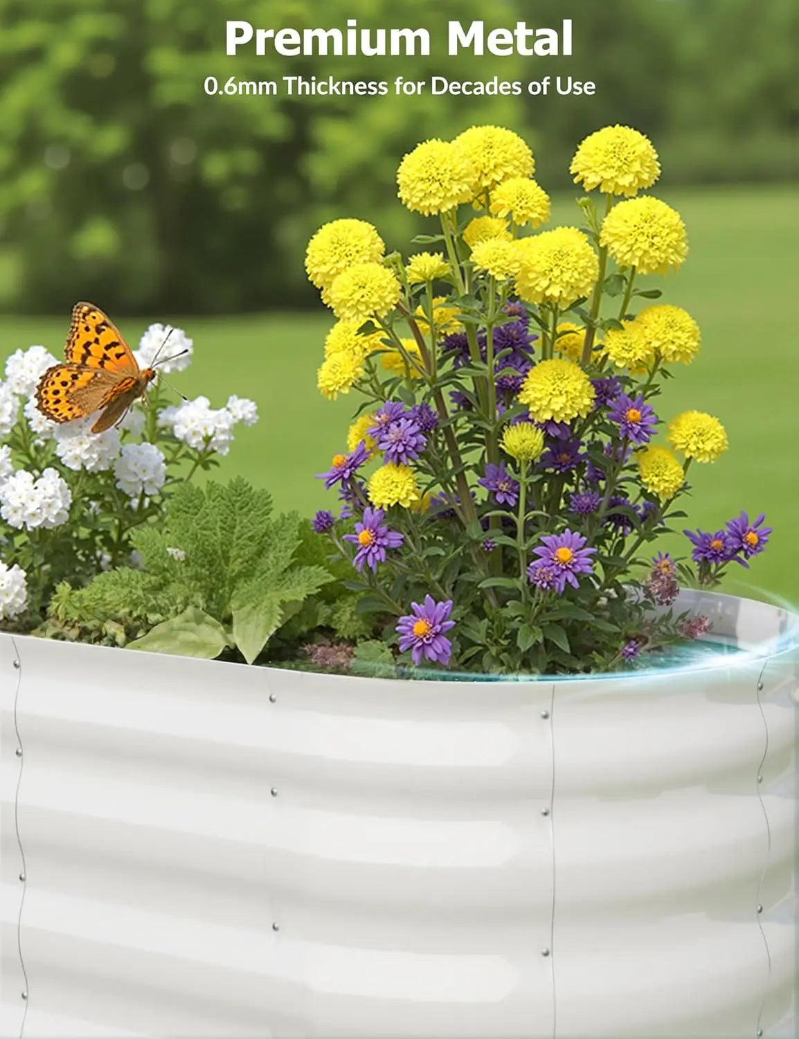 TWISTER.CK Galvanized Raised Garden Bed Kit Outdoor Open Bottom Planter
