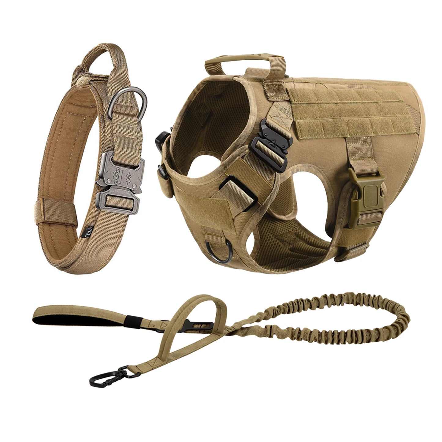 PETRAVEL CN Tactical Dog Harness Vest With Molle Pouches For Medium Large Dogs
