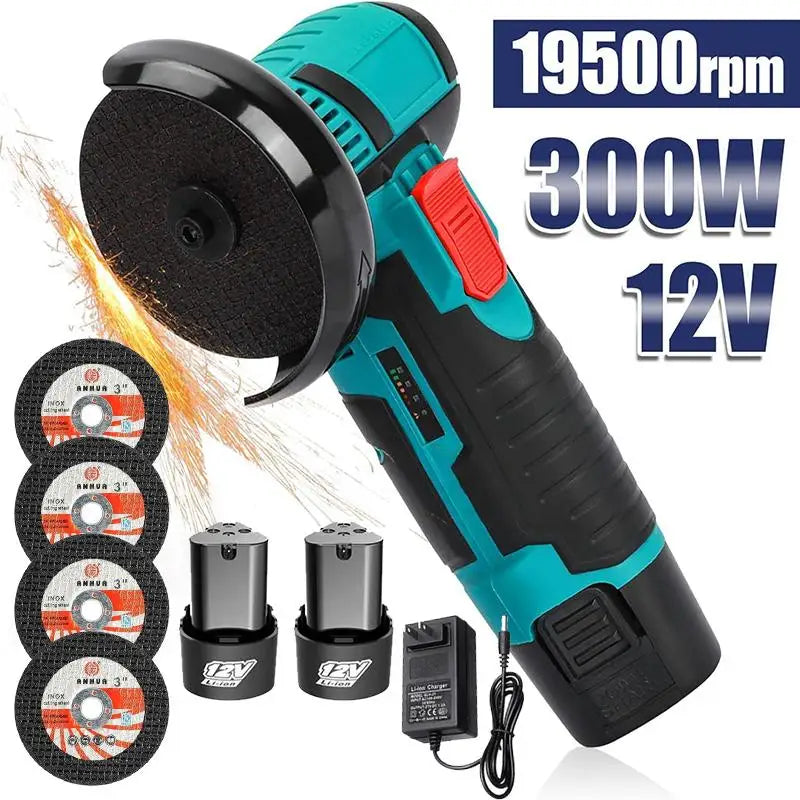 12V Mini Angle Grinder With Dual Lithium Batteries Polishing Tool