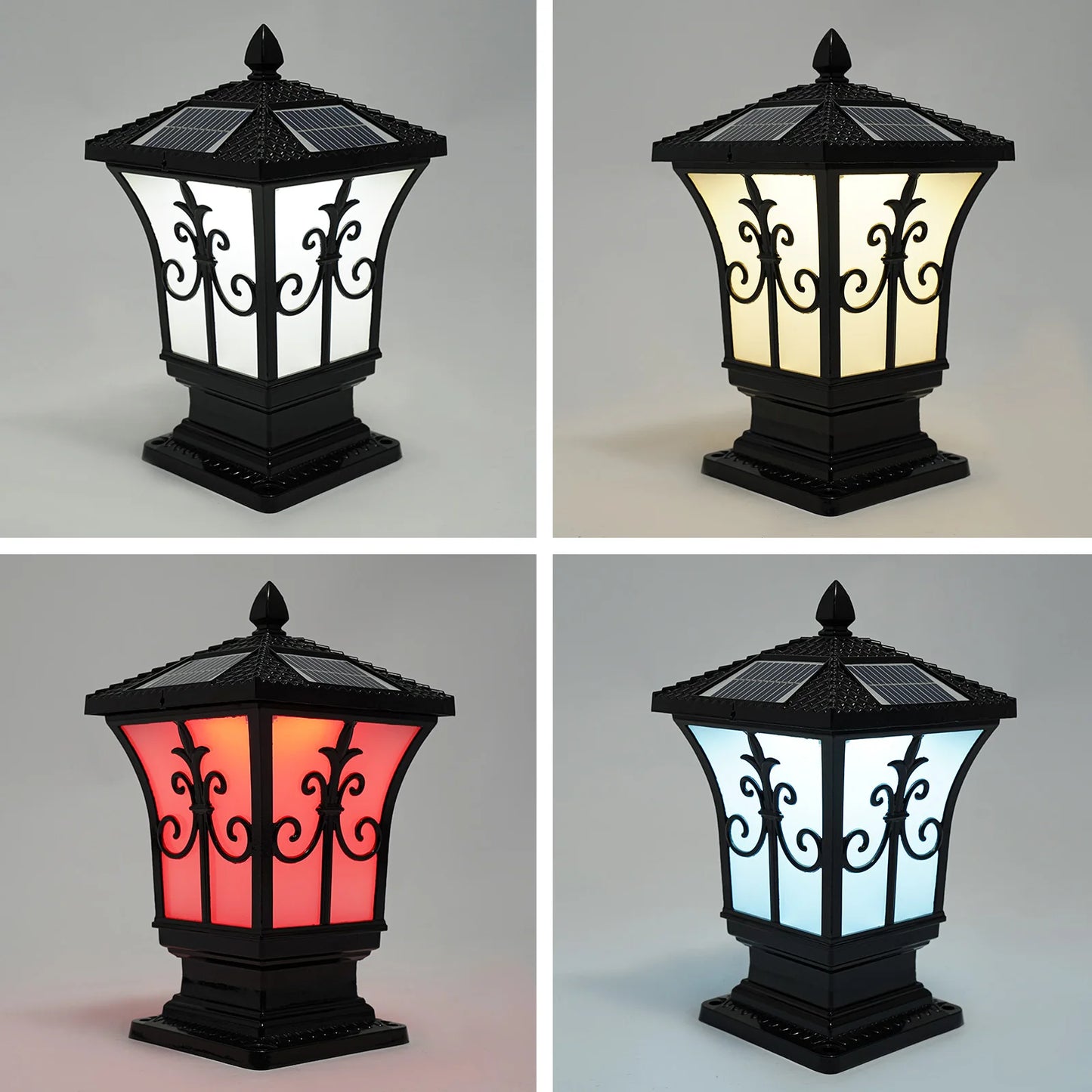 Bymaocar Outdoor Solar Post Light 85-265V with Remote Control