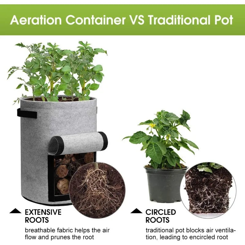 Potato Grow Bags With Flap Harvest Window For Potatoes And Vegetables 4 Pack