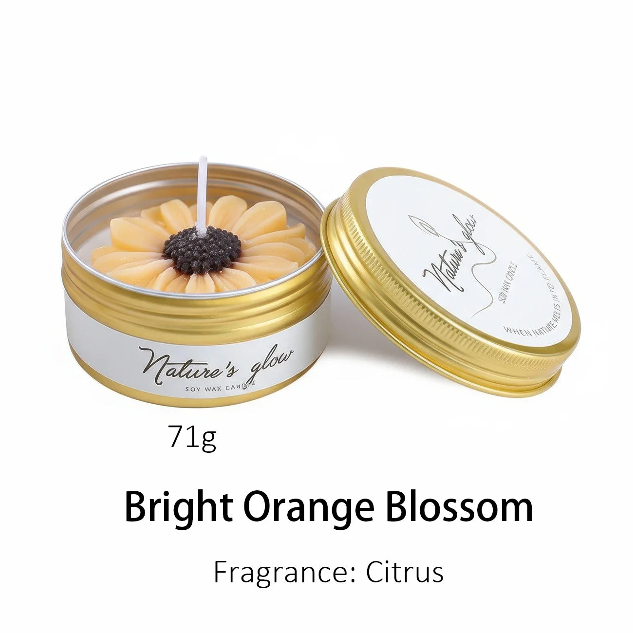 Chamomile Scented Soy Wax Candle Tin Handmade For Bedroom Decor