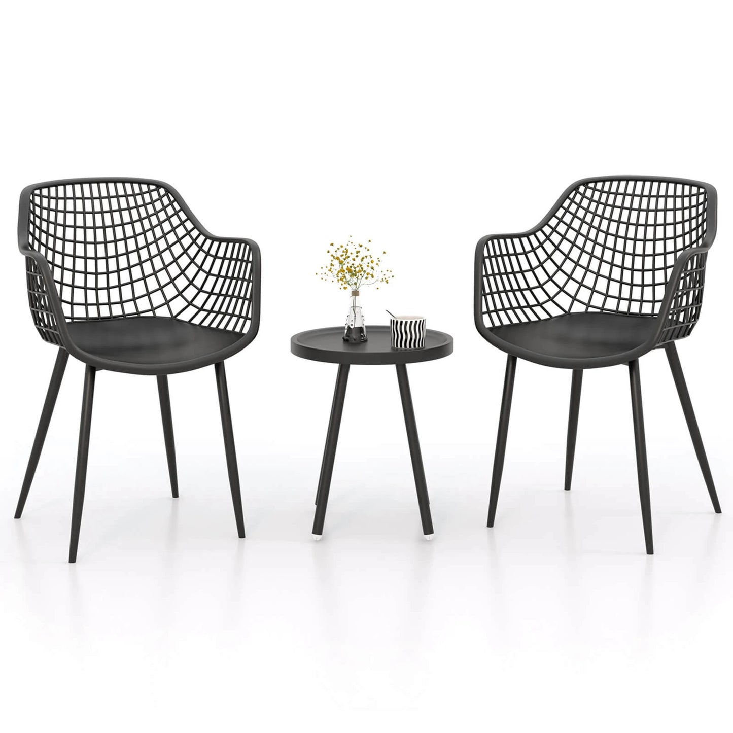 HOMASIS All Weather Patio Bistro Set Table And Chairs