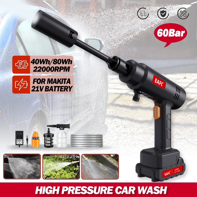 EAFC 60bar Wireless High Pressure Car Washer Sprayer Foam Gun