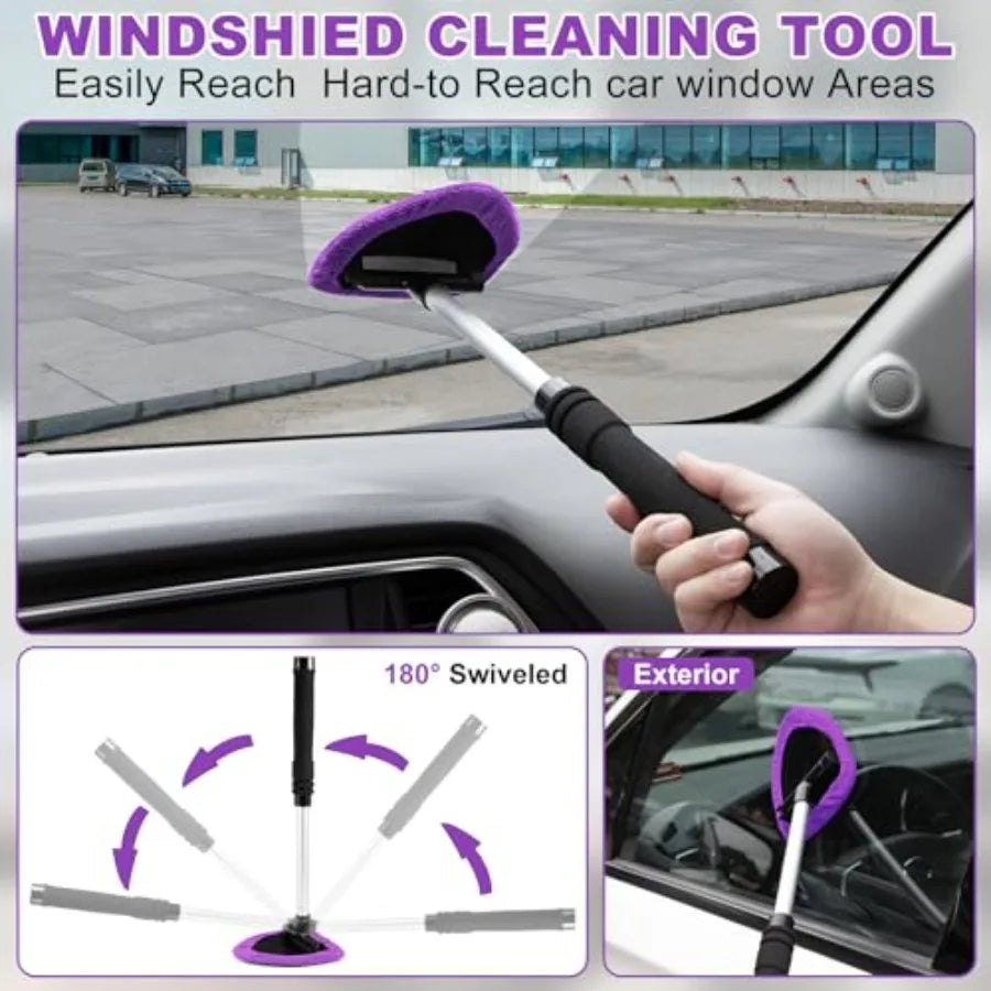 Windshield Cleaner Tool 17-Piece Car Interior Cleaning Kit
