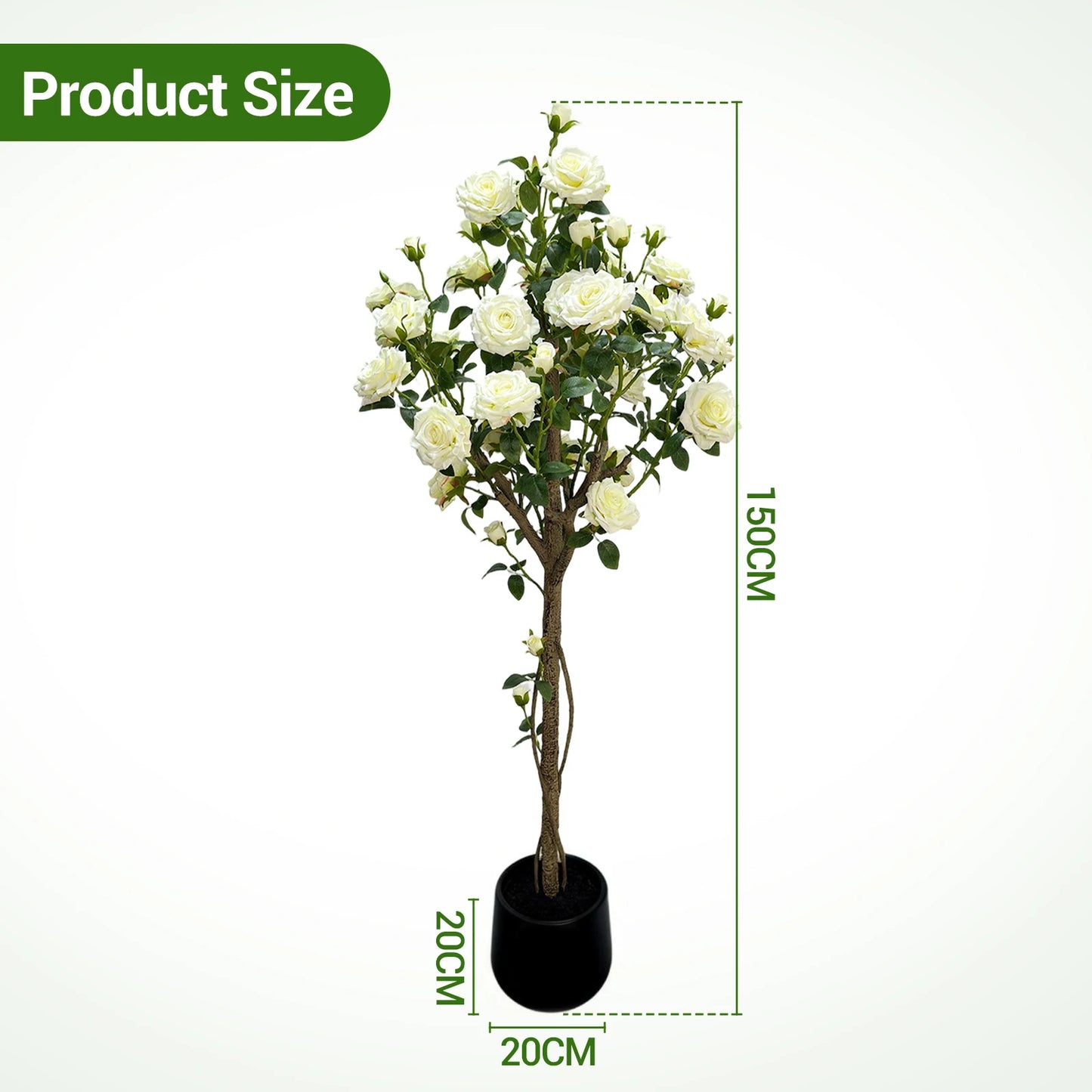 HiMISSCN Faux Flower Tree With Artificial Roses For Indoor Decor