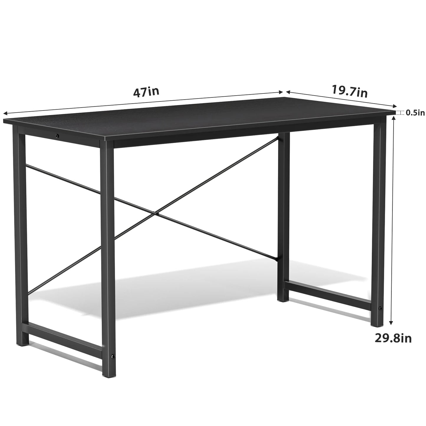 JHK Computer Desk For Office And Gaming With Wood Tabletop