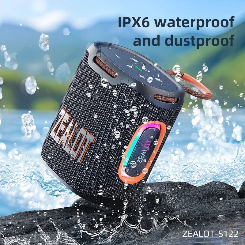 Zealot S122 Bluetooth Speaker BT 5.3 IPX6 Waterproof Shower