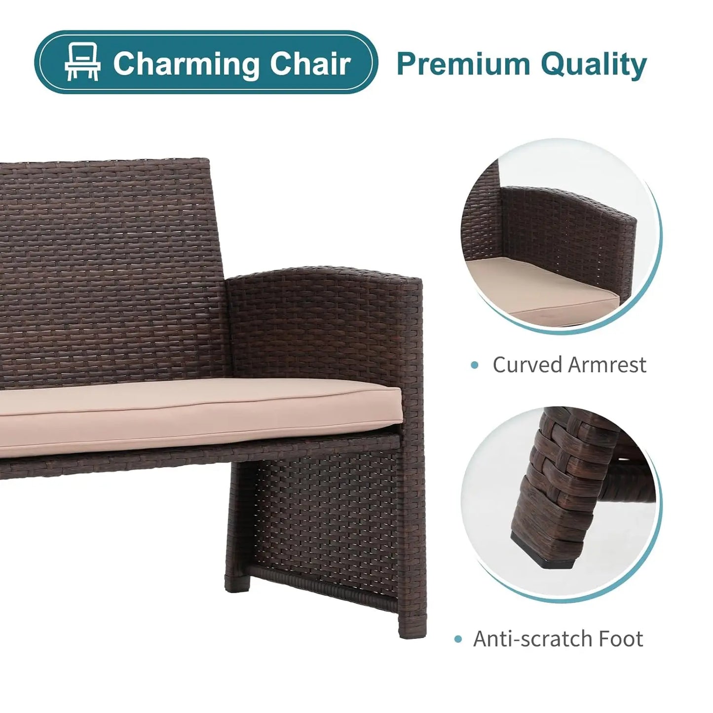 Outdoor Loveseat Patio Furniture Set In All Weather Wicker