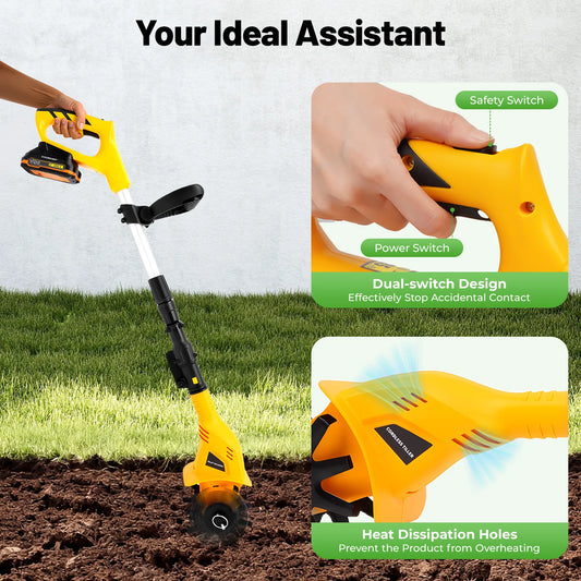 Bymaocar Cordless Handheld Tilling Machine For Farm Garden