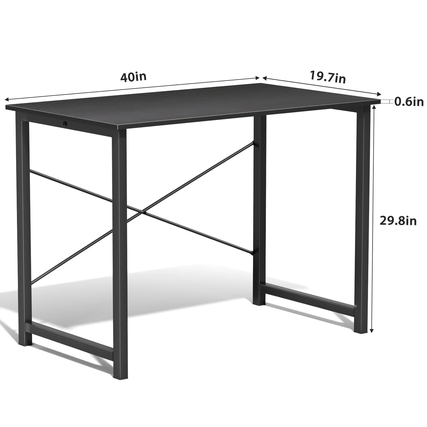 JHK Computer Desk For Office And Gaming With Wood Tabletop