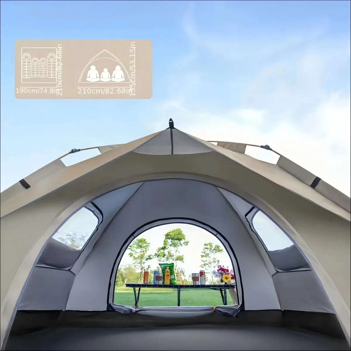 Pakicetus Compact Auto Tent Quick Setup Sunshade All Weather