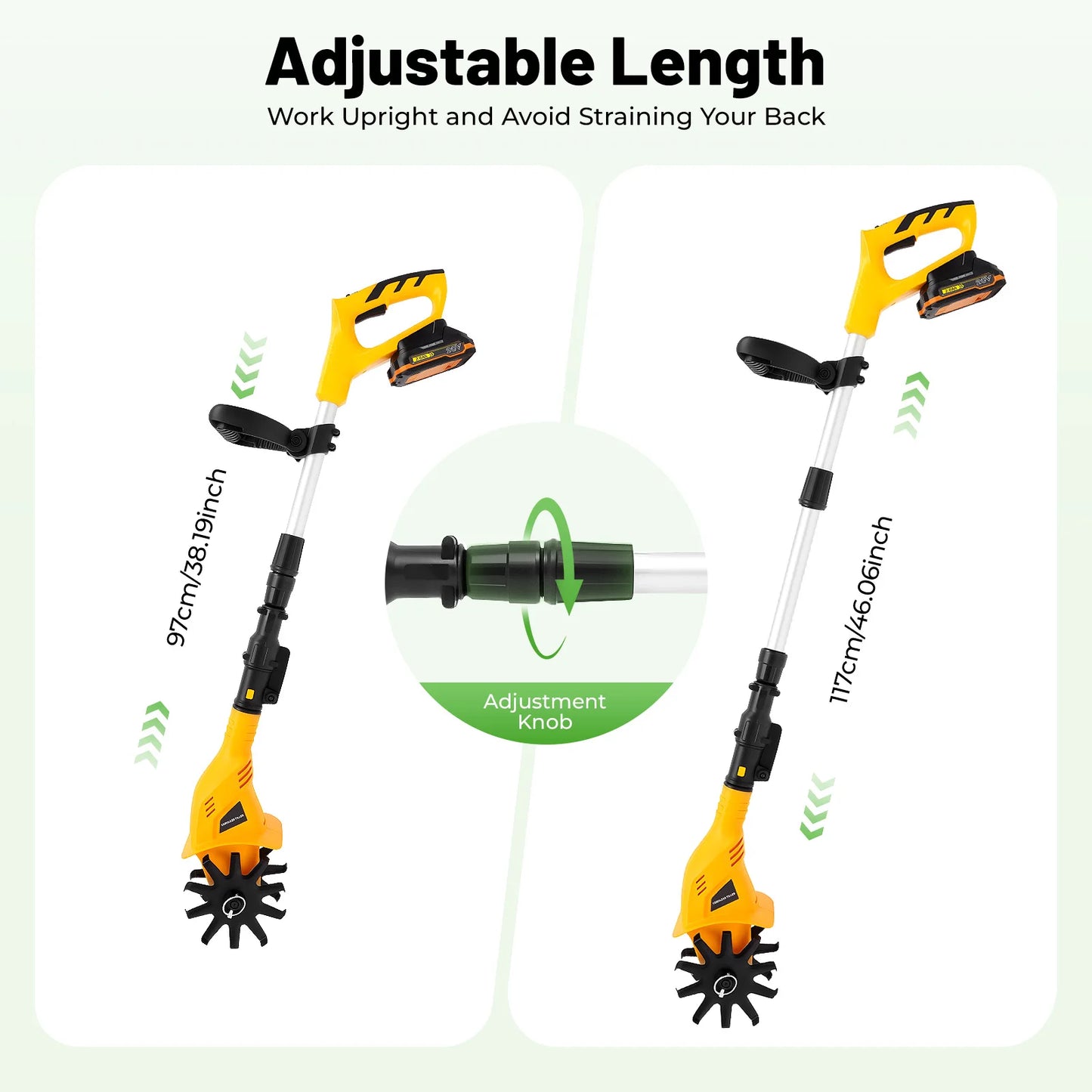 Bymaocar 20V Handheld Electric Tilling Machine Cordless Tiller