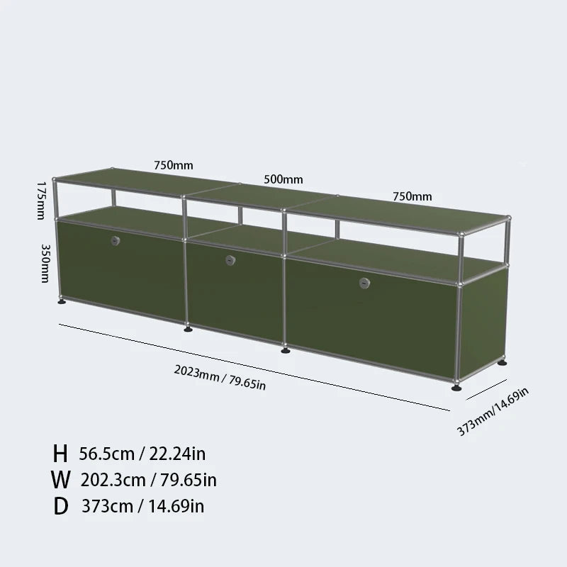 Bigcityfur TV Stand Storage Cabinet Metal Corner Display Unit
