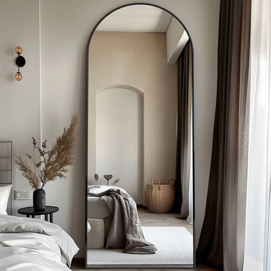 Antok Rectangular Floor Mirror With Stand For Bedroom