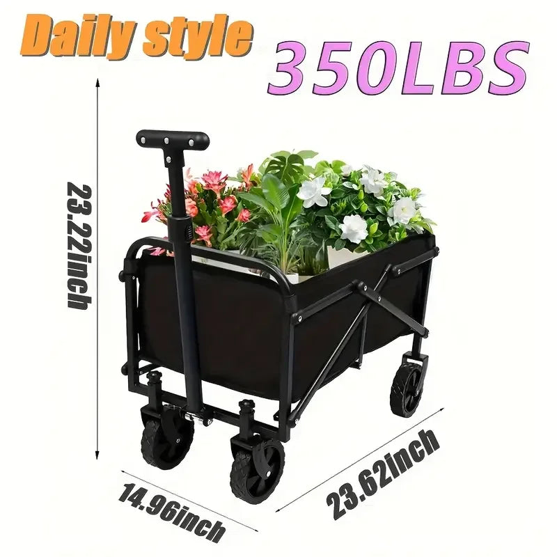 Collapsible Wagon Foldable All-Terrain Grocery Beach Wagon Cart