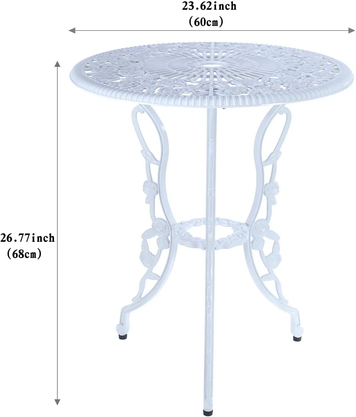 Durable Cast Aluminum Outdoor Bistro Set for Patio Table