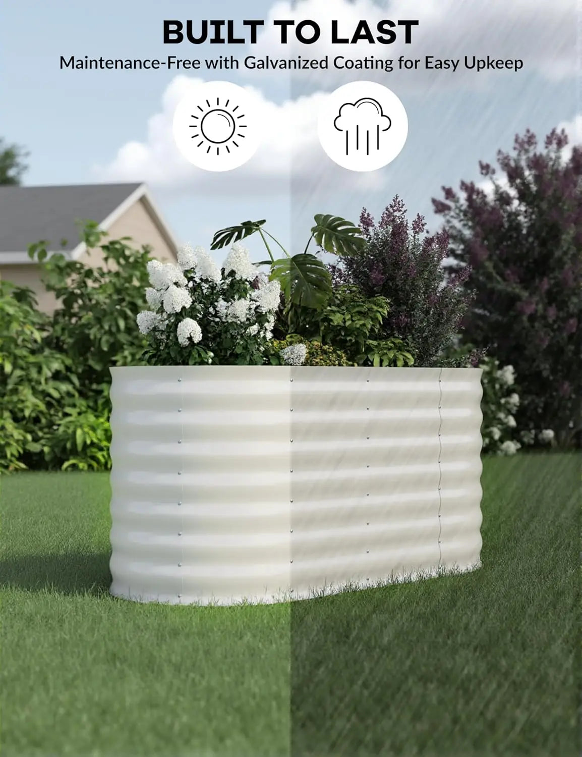 TWISTER.CK Galvanized Raised Garden Bed Kit Outdoor Open Bottom Planter