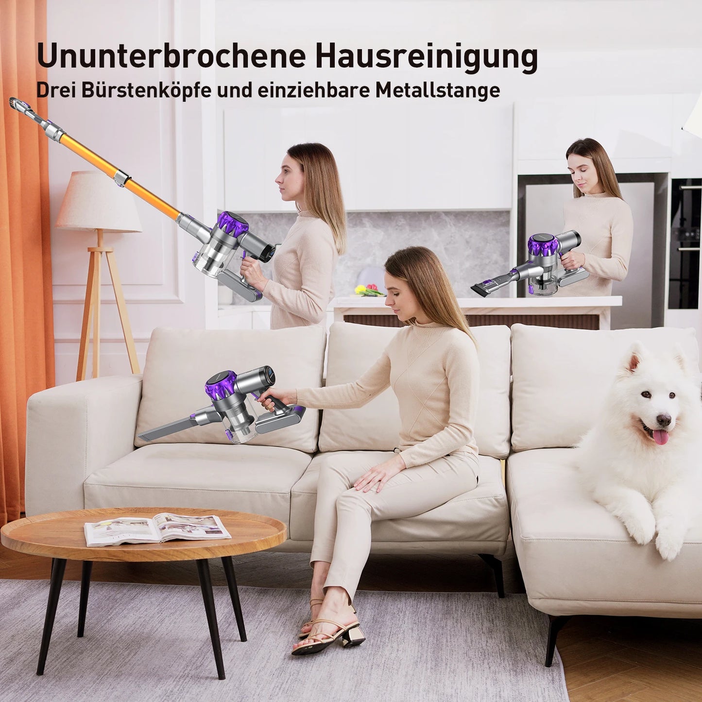 INSE Cordless Vacuum Cleaner 40Kpa Suction For Pet Hair