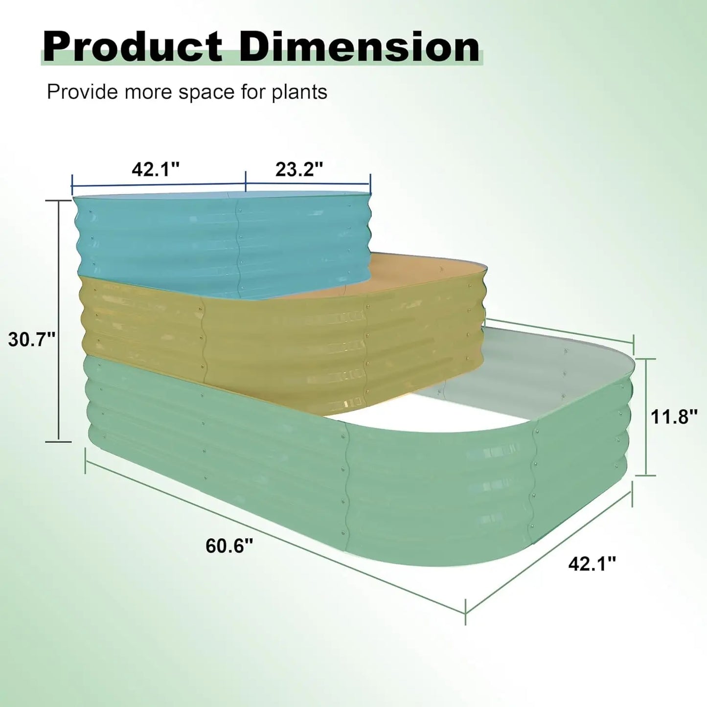NONEM Galvanized Raised Garden Bed for Outdoor Planting and Vegetables