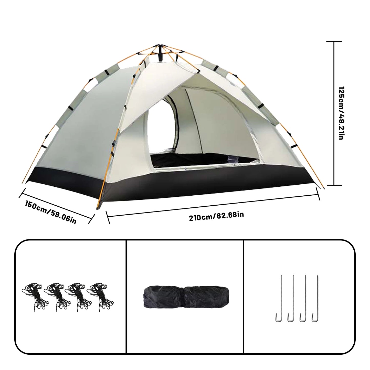 Pakicetus Compact Auto Tent Quick Setup Sunshade All Weather