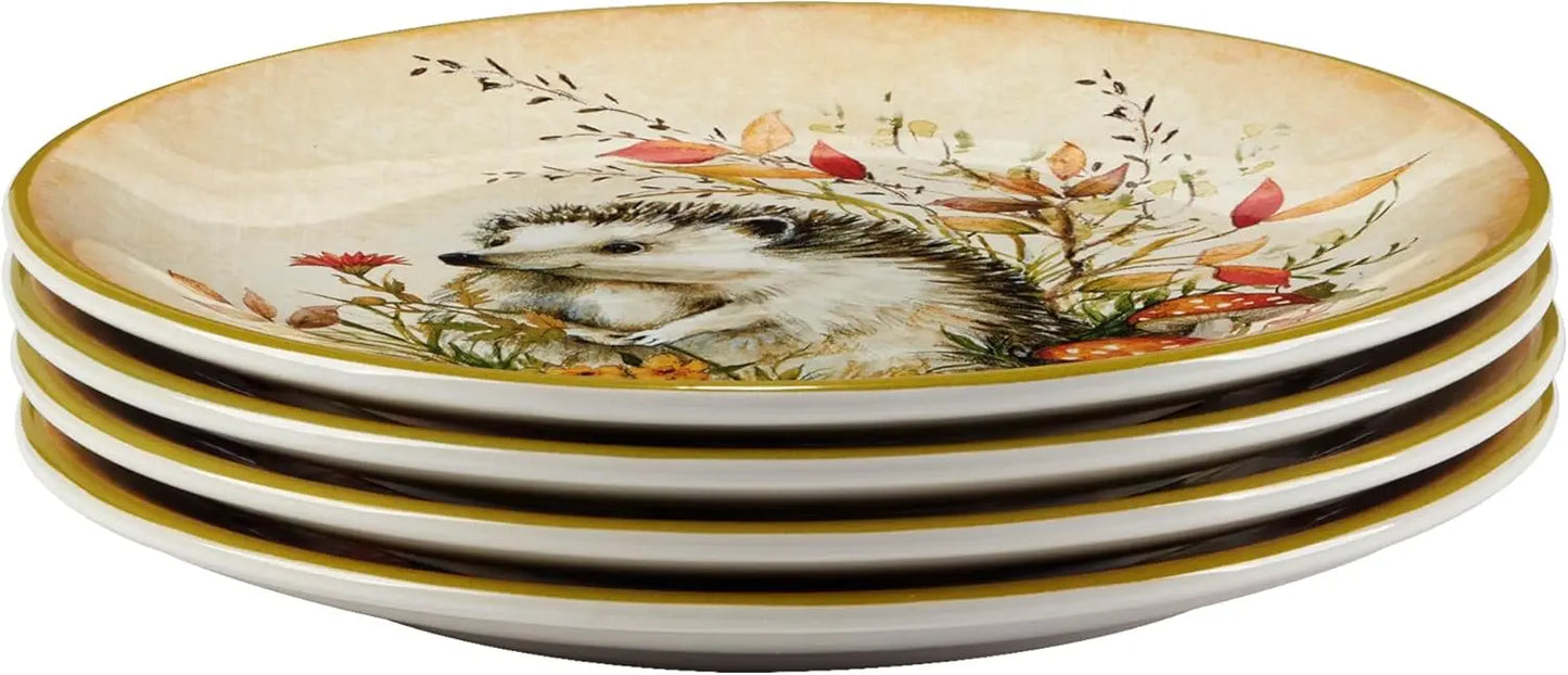 Woodland Critters Ceramic Salad And Dessert Plates Set Of 4