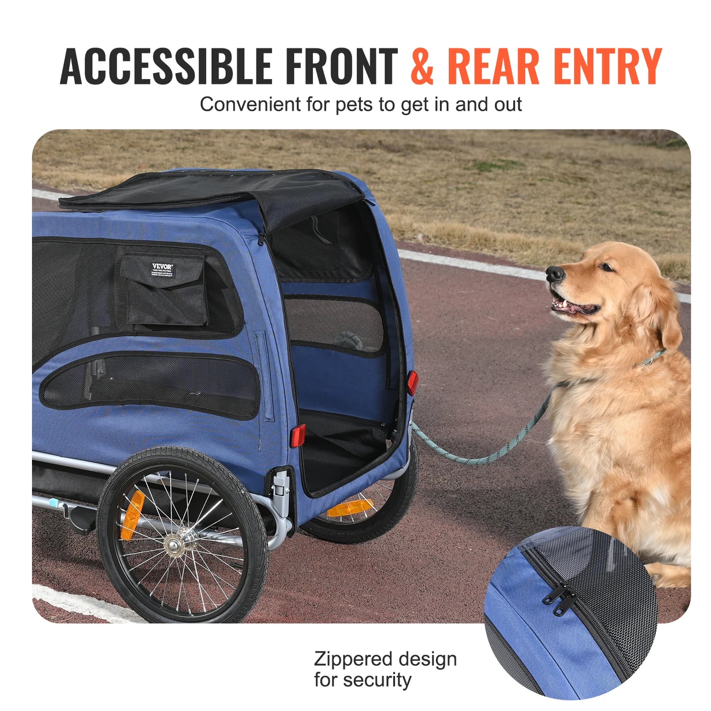 SucceBuy 100Lb Pet Cart Bicycle Carrier Dog Trailer With Coupler