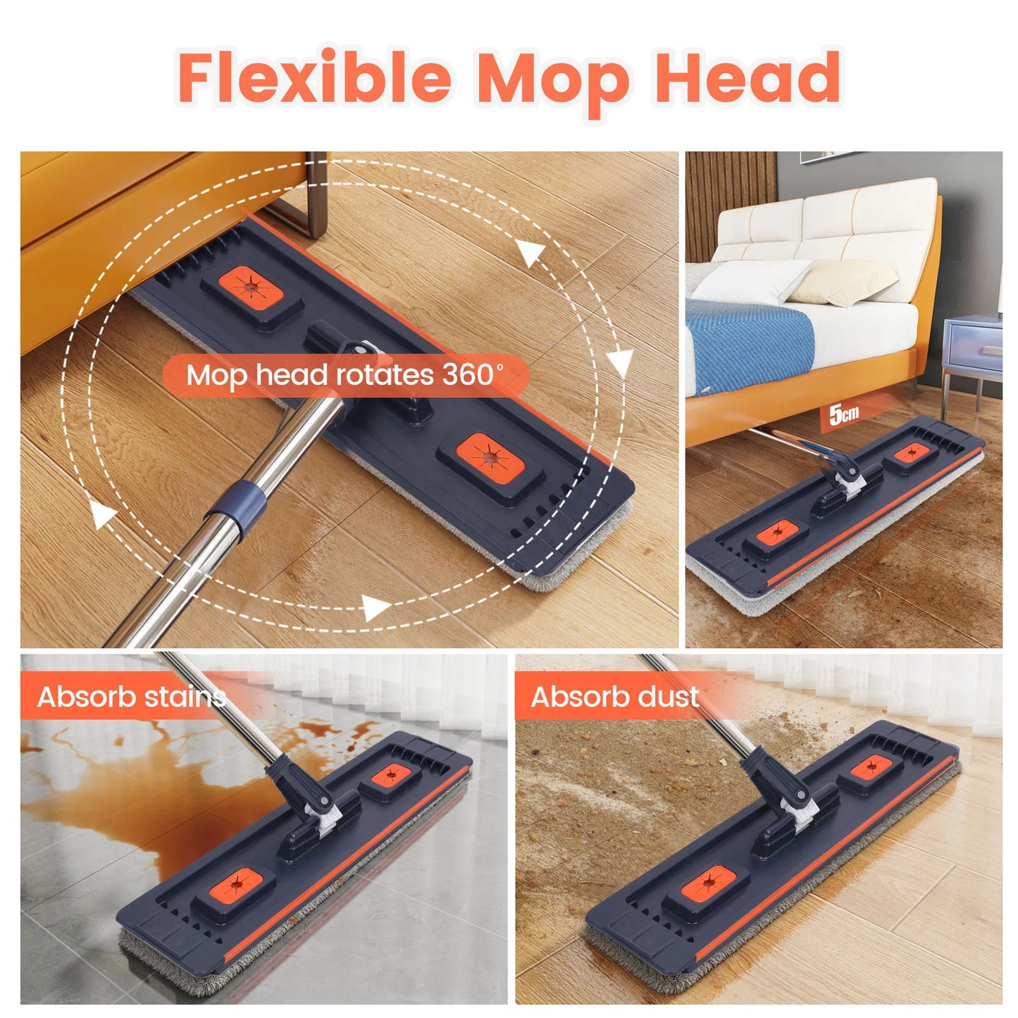 Microfiber Floor Mop With Separate Clean Dirty Water Bucket