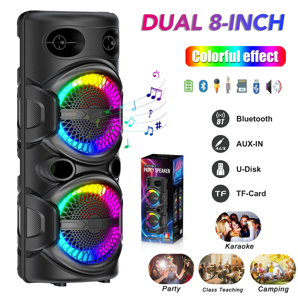 CURUK 3000W Portable Bluetooth Speaker Subwoofer Karaoke Party System