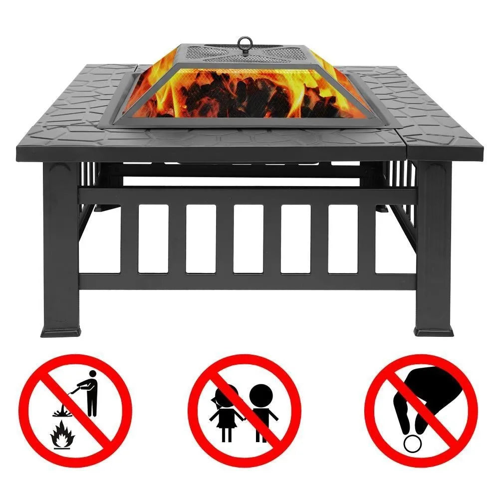Outdoor Metal Fire Pit For Patio Garden Wood Burning