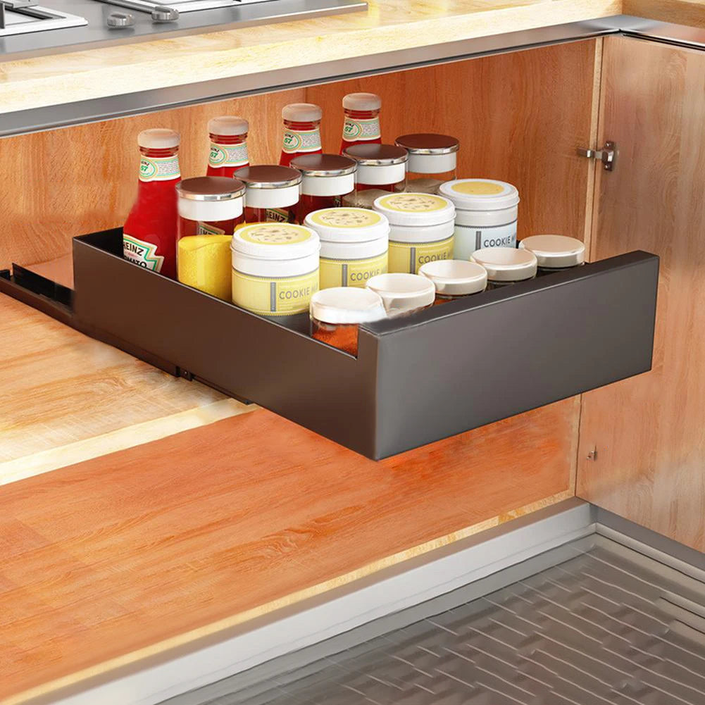 HiMISS Pull Out Cabinet Organizer Metal Slide Out Drawer Kitchen