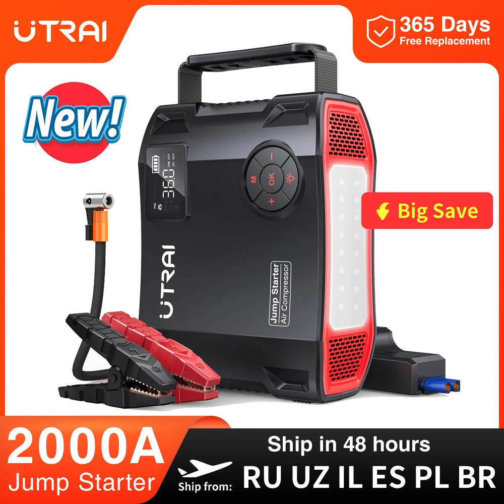 UTRAI 4 In 1 Jump Starter Power Bank 16000mAh Portable