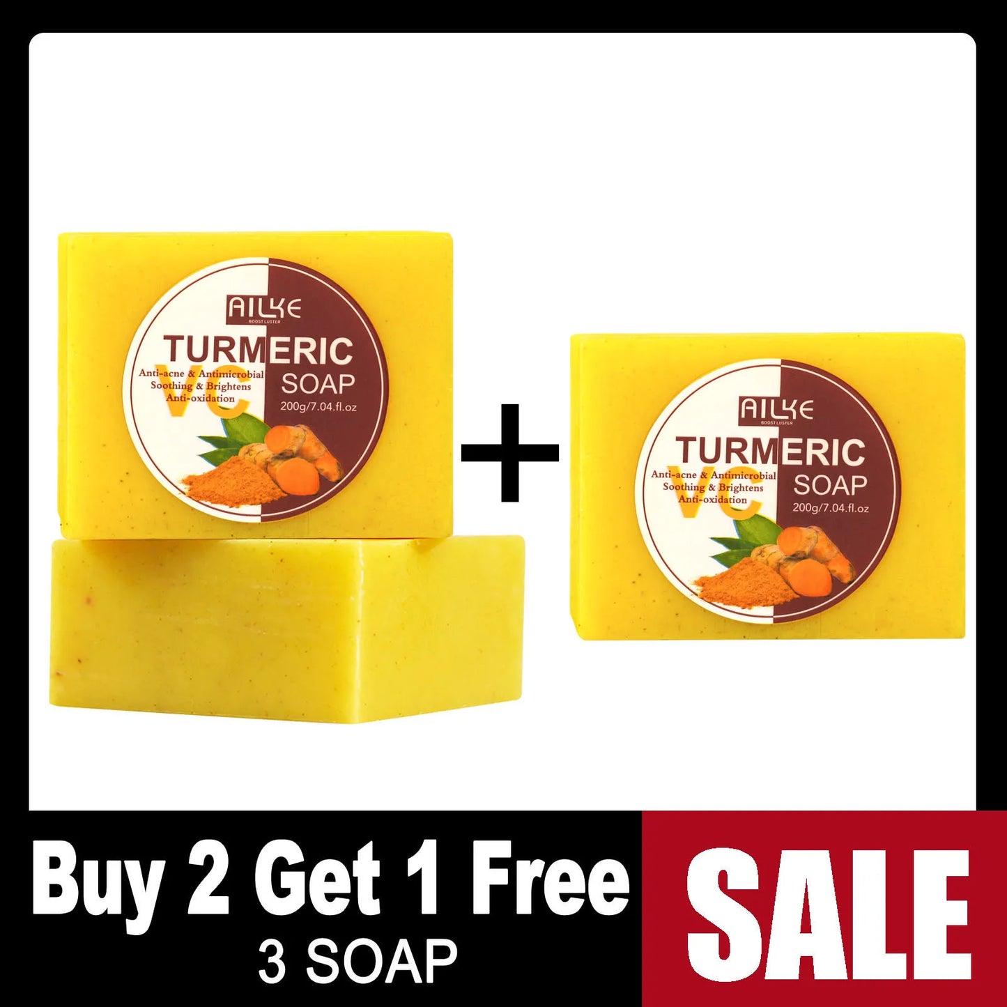 AILKE Organic Turmeric Skin Care Set For Brightening Acne Removal