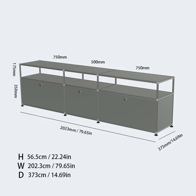 Bigcityfur TV Stand Storage Cabinet Metal Corner Display Unit