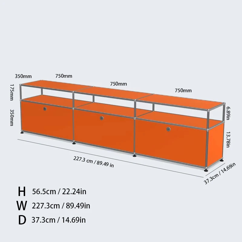 Bigcityfur TV Stand Storage Cabinet Metal Corner Display Unit
