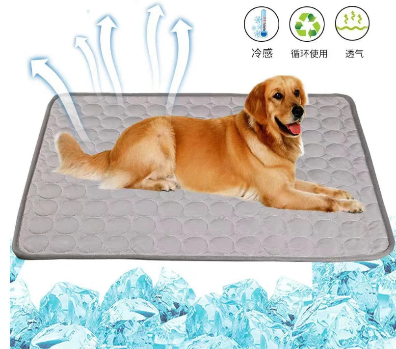 Dog Cooling Mat Breathable Portable Washable Ice Silk Pad