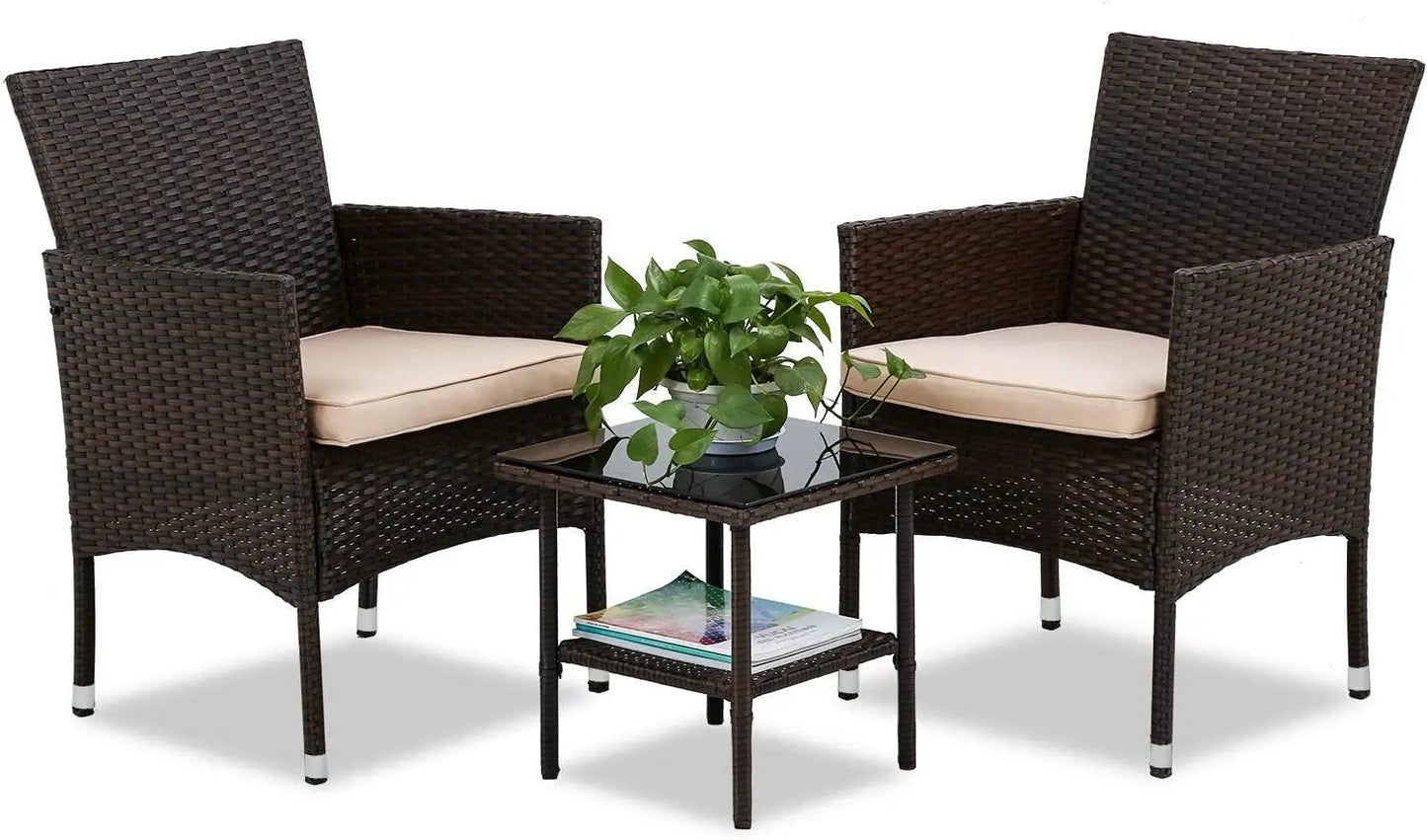 Patio Furniture Sets Outdoor Wicker Conversation Sofa Rattan Chair