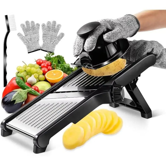 AEDG Stainless Steel Mandoline Slicer With 5 Blades And Holder