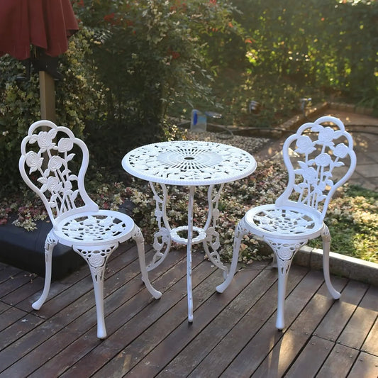 Durable Cast Aluminum Outdoor Bistro Set for Patio Table