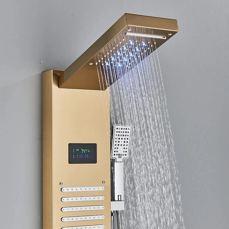 MYQualife Shower Panel LED Light Bath Column Digital Screen MassageJets