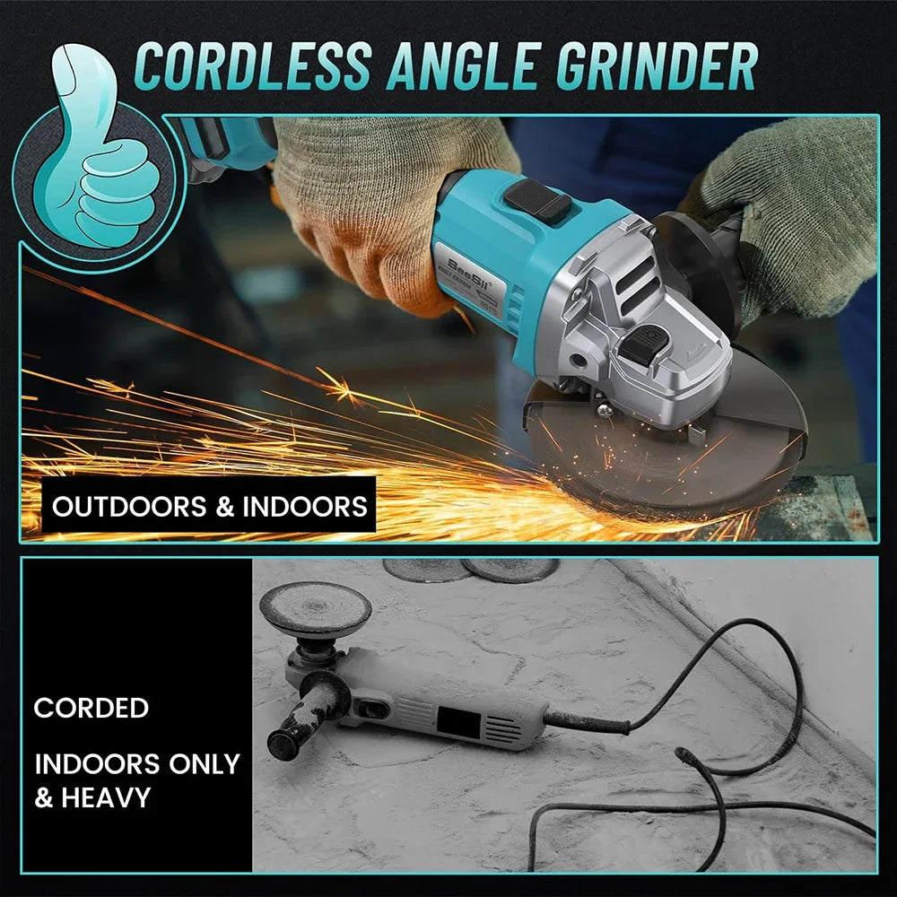 Seesii 21V Brushless Angle Grinder Multifunction Tool