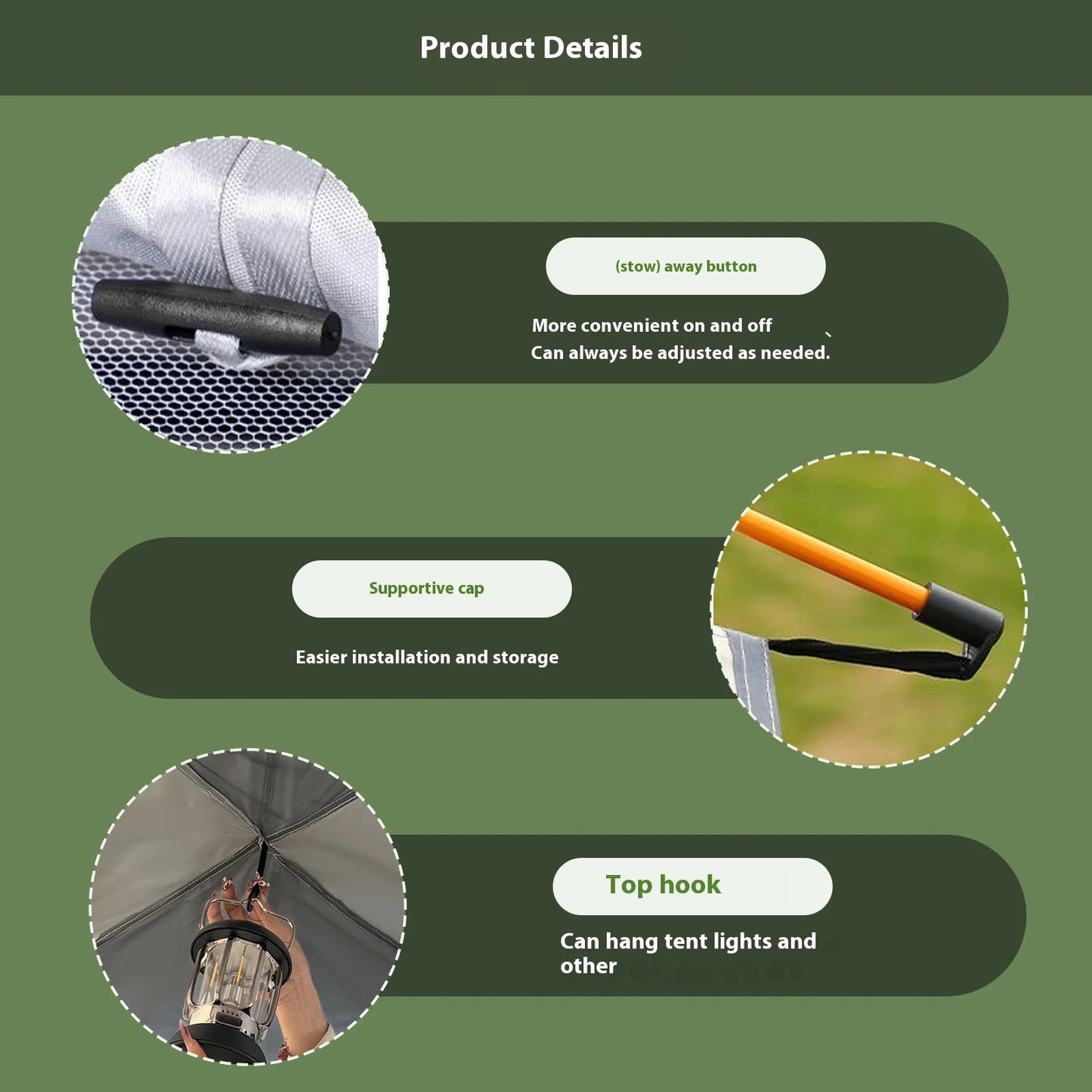 Pakicetus Compact Auto Tent Quick Setup Sunshade All Weather